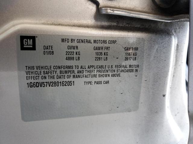 1G6DV57V280162051 - 2008 CADILLAC CTS HI FEATURE V6 SILVER photo 13