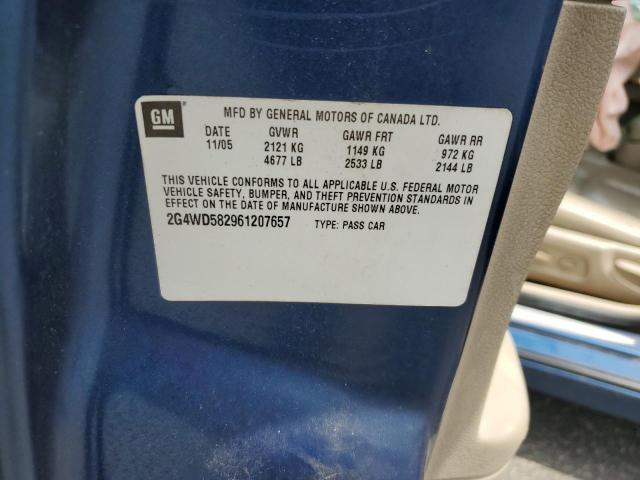 2G4WD582961207657 - 2006 BUICK LACROSSE CXL BLUE photo 12