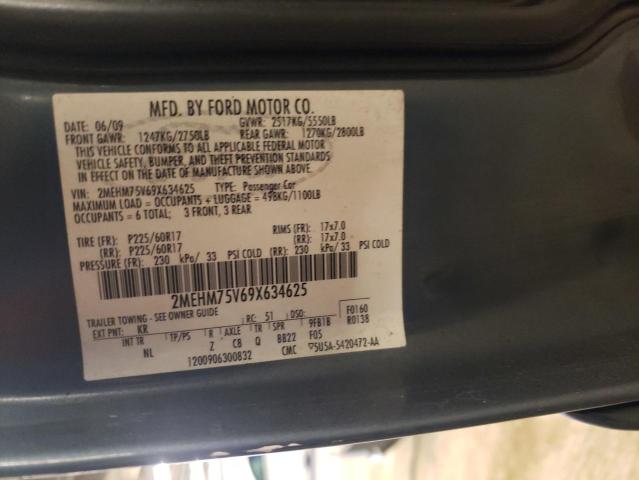 2MEHM75V69X634625 - 2009 MERCURY GRAND MARQ LS BLUE photo 12