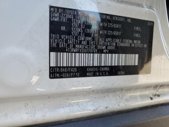 4T3RWRFV3SU178769 - 2025 TOYOTA RAV4 XLE WHITE photo 13