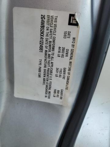 2G4WB52KX41224981 - 2004 BUICK REGAL LS 银色 照片 12