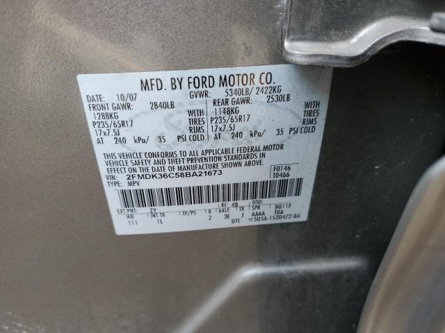 2FMDK36C58BA21673 - 2008 FORD EDGE SE SILVER photo 13