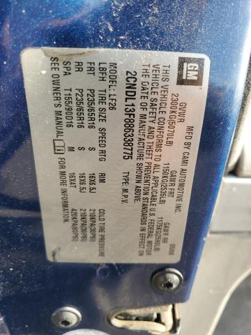 2CNDL13F886338775 - 2008 CHEVROLET EQUINOX LS ლურჯი ფოტო 12