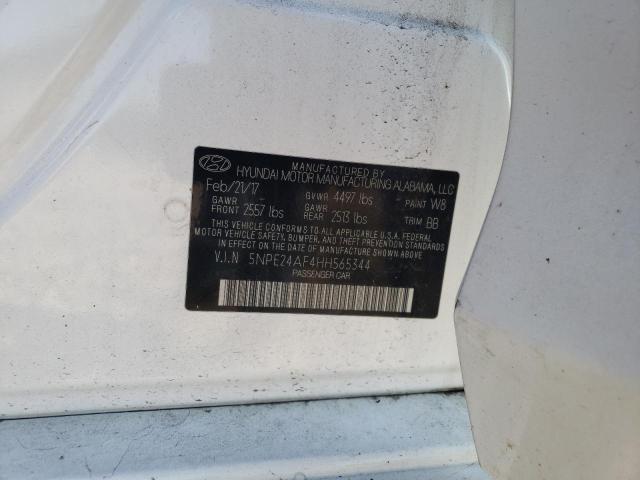 5NPE24AF4HH565344 - 2017 HYUNDAI SONATA SE WHITE photo 12