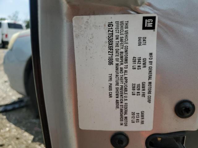 1G1ZT538X6F271806 - 2006 CHEVROLET MALIBU LT SILVER photo 12