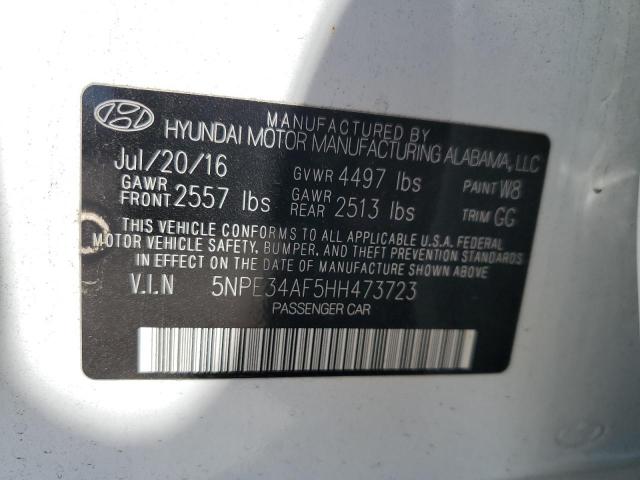 5NPE34AF5HH473723 - 2017 HYUNDAI SONATA SPORT WHITE photo 12