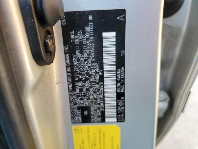 2T2HA31U85C039978 - 2005 LEXUS RX 330 SILVER photo 12