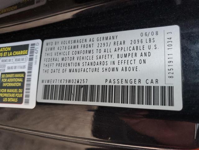 WVWEV71K79W028257 - 2009 VOLKSWAGEN GTI BLACK photo 12