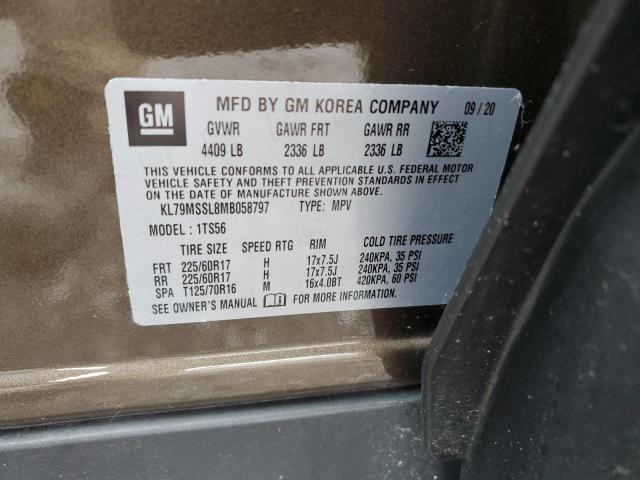 KL79MSSL8MB058797 - 2021 CHEVROLET TRAILBLAZE ACTIV BROWN photo 12