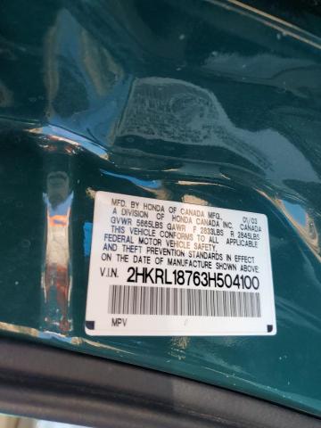 2HKRL18763H504100 - 2003 HONDA ODYSSEY EXL GREEN photo 13