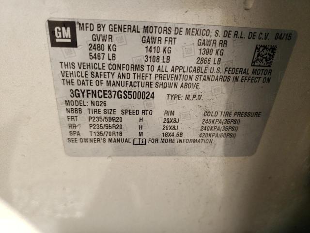 3GYFNCE37GS500024 - 2016 CADILLAC SRX PERFORMANCE COLLECTION 米色 照片 14