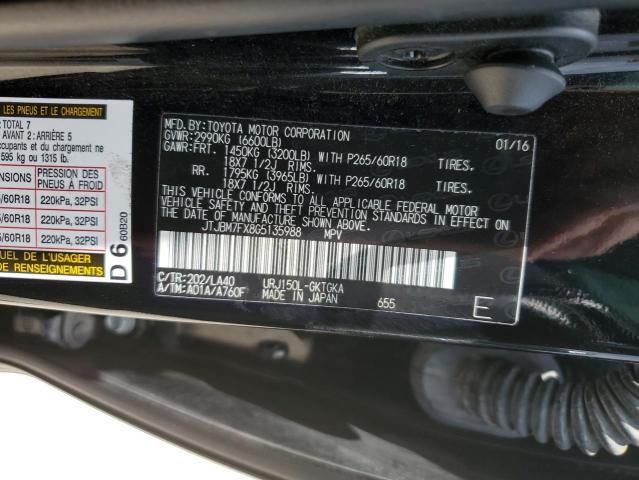 JTJBM7FX8G5135988 - 2016 LEXUS GX 460 BLACK photo 13