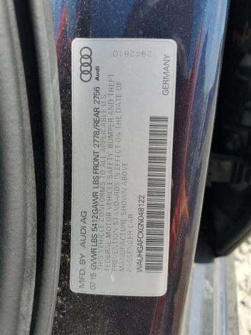 WAUHGAFCXGN048122 - 2016 AUDI A6 PRESTIGE შავი ფოტო 12