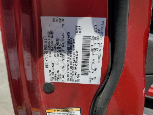 1FMZU73K25UA63369 - 2005 FORD EXPLORER XLT RED photo 13