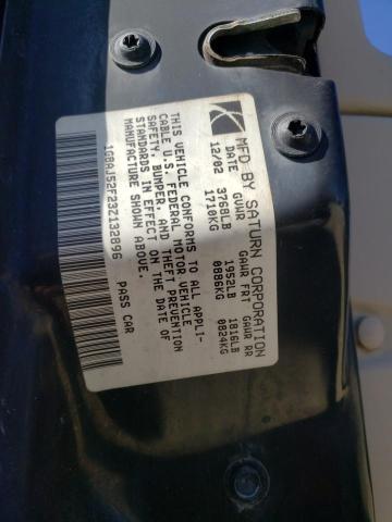 1G8AJ52F23Z132896 - 2003 SATURN ION LEVEL 2 BLACK photo 10