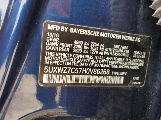 5UXWZ7C57H0V86268 - 2017 BMW X3 SDRIVE28I BLUE photo 13