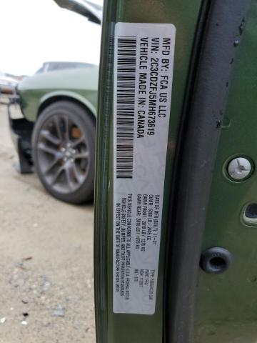 2C3CDZFJ5MH673619 - 2021 DODGE CHALLENGER R/T SCAT PACK GREEN photo 13