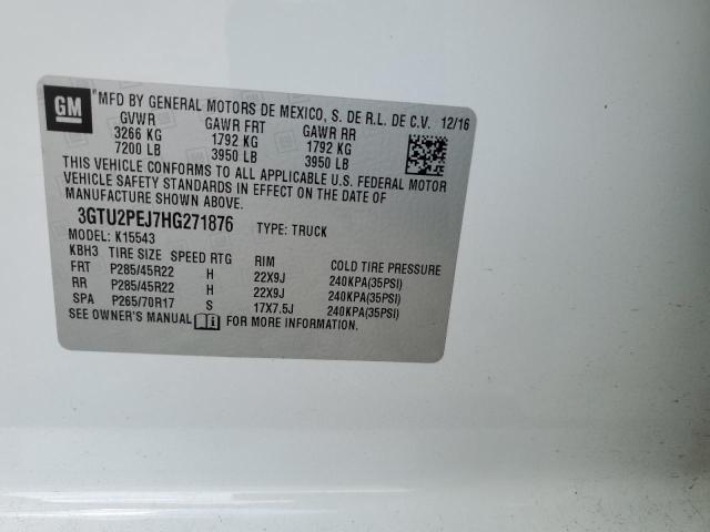 3GTU2PEJ7HG271876 - 2017 GMC SIERRA K1500 DENALI WHITE photo 12