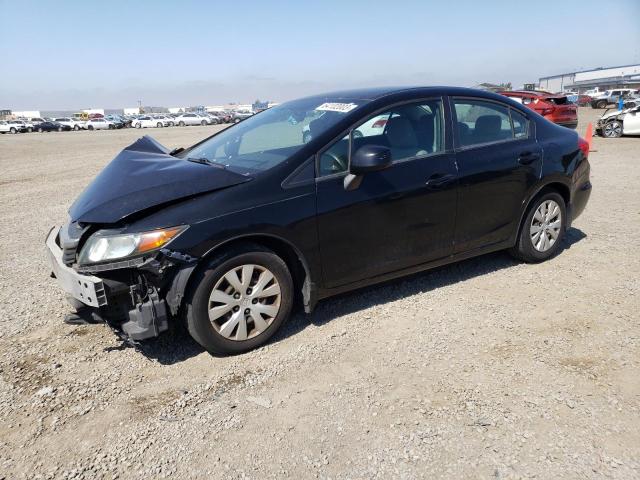 19XFB2F51CE310091 - 2012 HONDA CIVIC LX BLACK photo 1