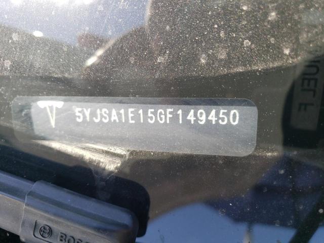 5YJSA1E15GF149450 - 2016 TESLA MODEL S Սպիտակ լուսանկար 13