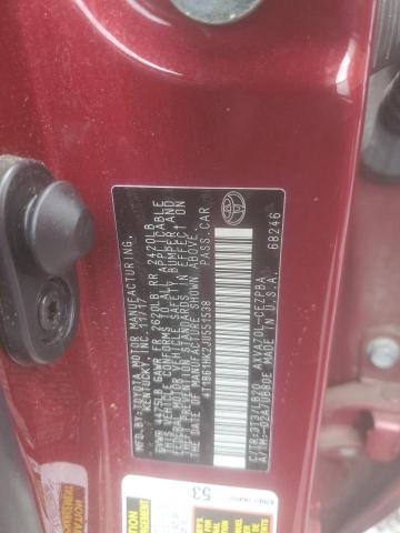 4T1B61HK2JU551538 - 2018 TOYOTA CAMRY XSE 红色 照片 12