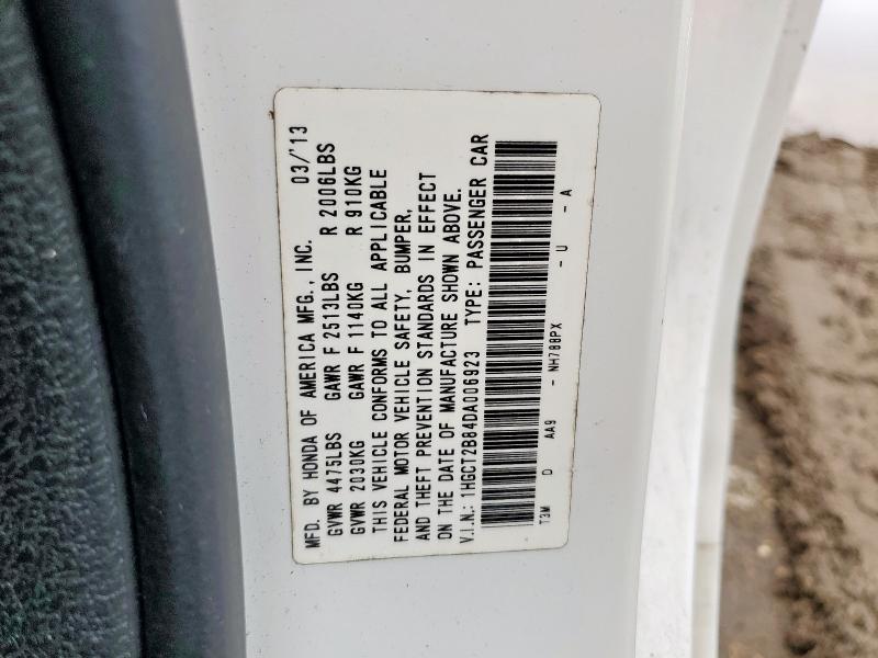 1HGCT2B84DA006923 - 2013 HONDA ACCORD EXL WHITE photo 13