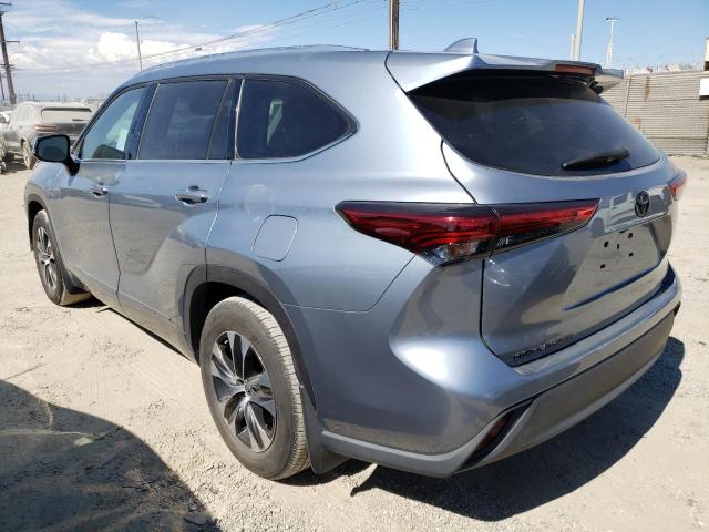 5TDHZRAHXMS033124 - 2021 TOYOTA HIGHLANDER XLE BLUE photo 2