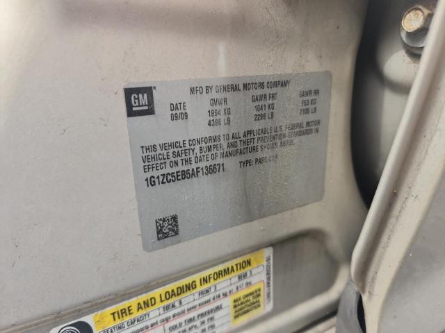 1G1ZC5EB5AF136671 - 2010 CHEVROLET MALIBU 1LT CREAM photo 12