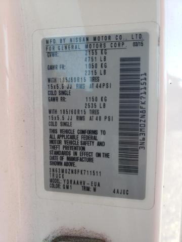 3N63M0ZN8FK711511 - 2015 CHEVROLET CITY EXPRE LT 白色 照片 14