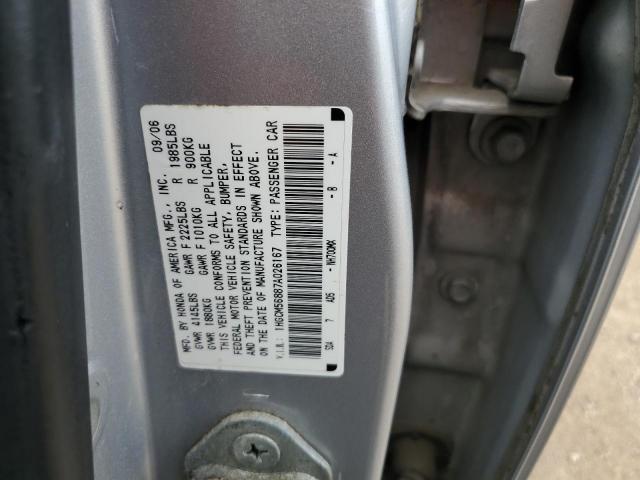 1HGCM56887A026167 - 2007 HONDA ACCORD EX SILVER photo 12