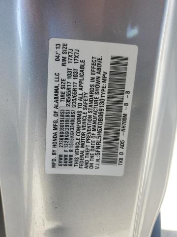 5FNRL5H6XDB069130 - 2013 HONDA ODYSSEY EXL SILVER photo 13