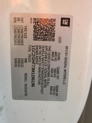 1GCZGHF73M1196196 - 2021 CHEVROLET EXPRESS G3 თეთრი ფოტო 13