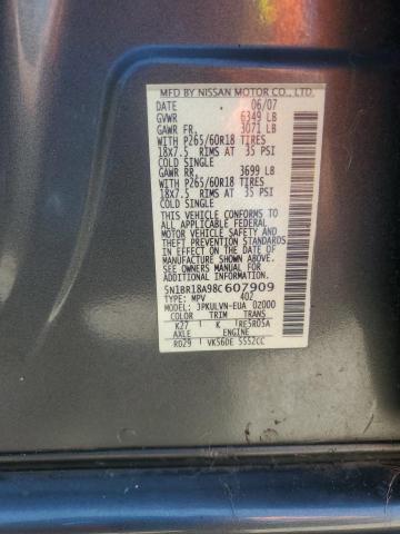 5N1BR18A98C607909 - 2008 NISSAN PATHFINDER LE ნაცრისფერი ფოტო 13