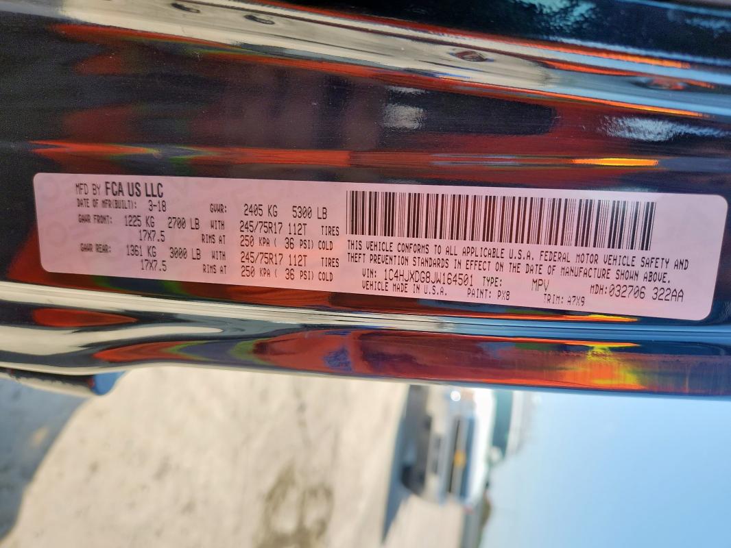 1C4HJXDG8JW164501 - 2018 JEEP WRANGLER UNLIMITED SPORT BLACK photo 12