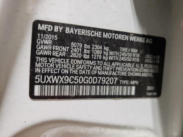 5UXWX9C50G0D79207 - 2016 BMW X3 XDRIVE28I WHITE photo 13