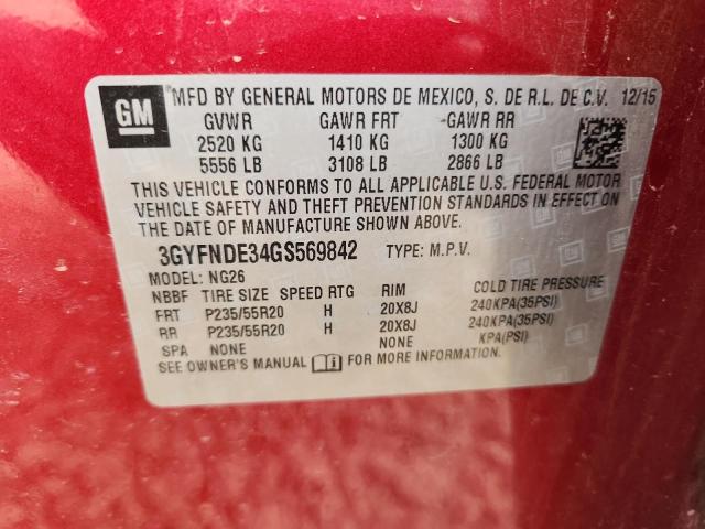 3GYFNDE34GS569842 - 2016 CADILLAC SRX PREMIUM COLLECTION Rot Foto 13