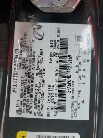 3FA6P0HD8FR212169 - 2015 FORD FUSION SE BLACK photo 13