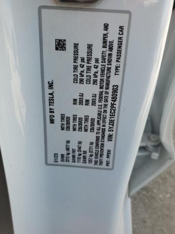 5YJ3E1EC2PF480903 - 2023 TESLA MODEL 3 WHITE photo 12