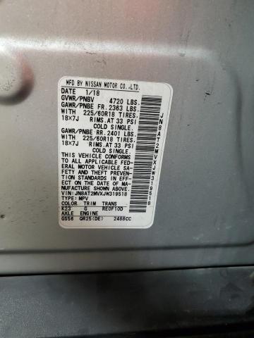 JN8AT2MVXJW319518 - 2018 NISSAN ROGUE S SILVER photo 13