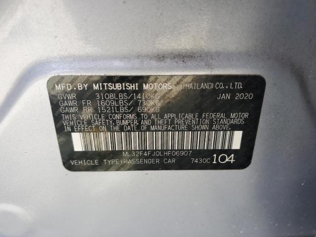 ML32F4FJ0LHF06907 - 2020 MITSUBISHI MIRAGE G4 SE SILVER photo 12