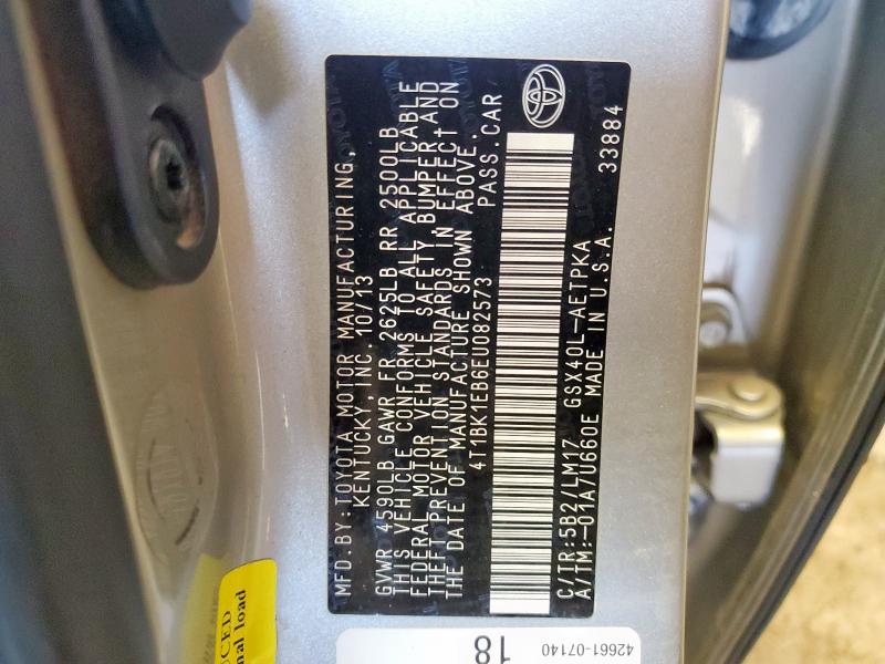 4T1BK1EB6EU082573 - 2014 TOYOTA AVALON BASE GOLD photo 12