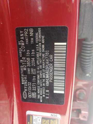 KMHLM4AG3PU447781 - 2023 HYUNDAI ELANTRA SEL RED photo 12