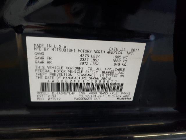 4A32B2FF1CE006677 - 2012 MITSUBISHI GALANT FE BLACK photo 13