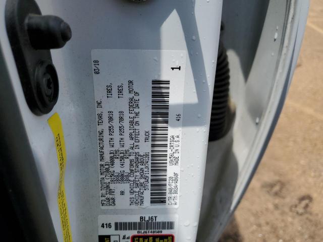 5TFUW5F11JX741201 - 2018 TOYOTA TUNDRA DOUBLE CAB SR/SR5 WHITE photo 12