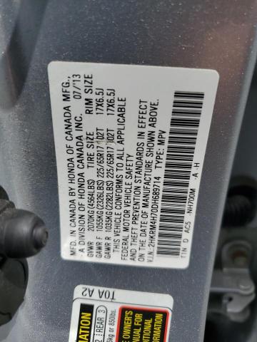 2HKRM4H70DH689714 - 2013 HONDA CR-V EXL SILVER photo 12