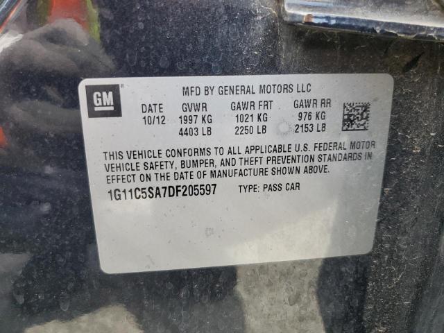 1G11C5SA7DF205597 - 2013 CHEVROLET MALIBU 1LT 黑色 照片 12