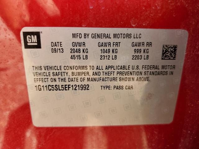 1G11C5SL5EF121992 - 2014 CHEVROLET MALIBU 1LT 红色 照片 12