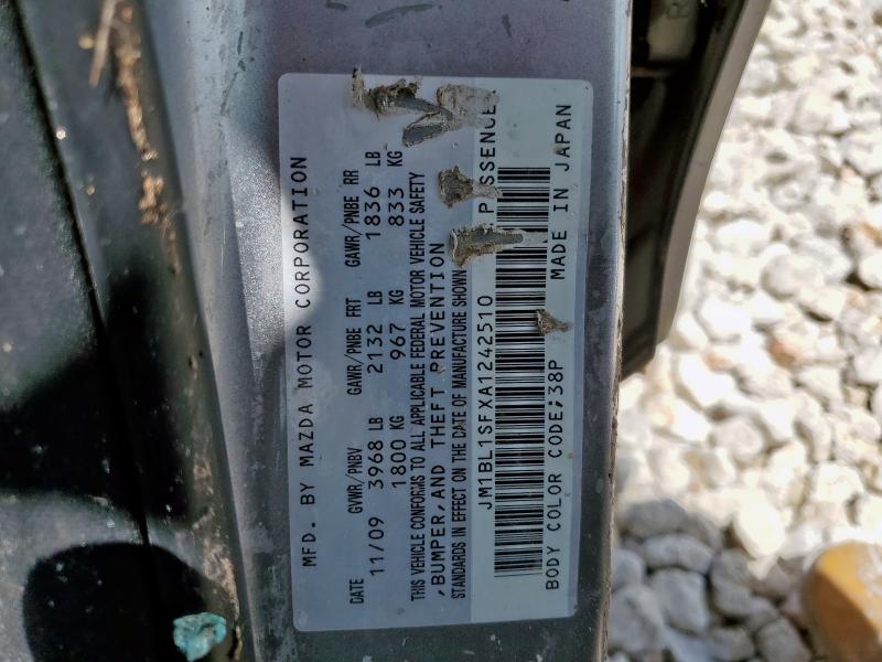 JM1BL1SFXA1242510 - 2010 MAZDA 3 I 银色 照片 12