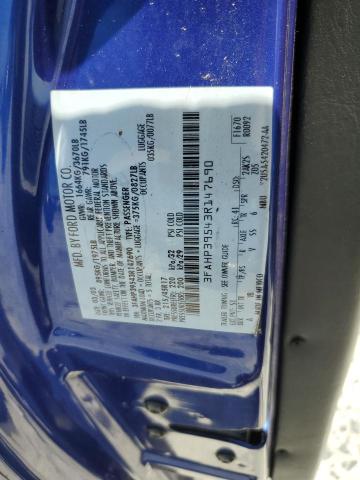 3FAHP39543R147690 - 2003 FORD FOCUS SVT BLUE photo 12