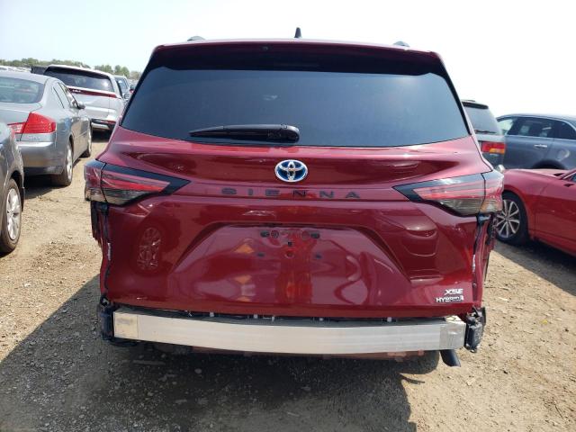 5TDXRKEC2MS063848 - 2021 TOYOTA SIENNA XSE RED photo 6